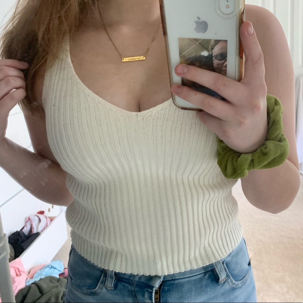 cream knitted tillys tank